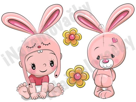 Nažehlovací arch Dítě a zajíček