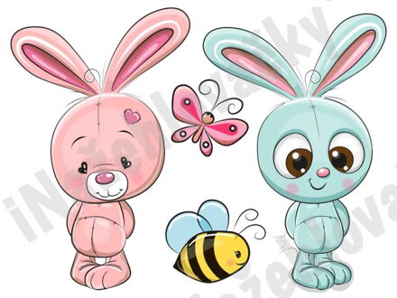 Nažehlovací arch Zajíčci a včela