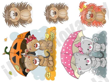 Nažehlovací arch Deštníky