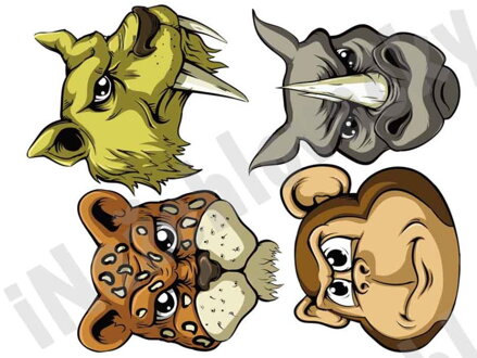 Nažehlovací arch Hlavy zvířat