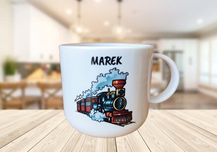 Malý plastový hrnek s obrázkem a jménem