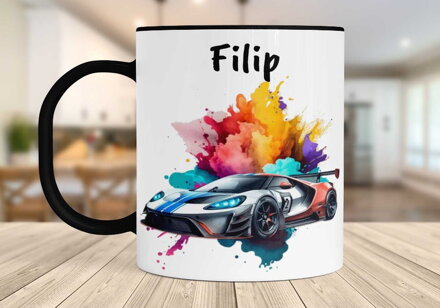 Plastový hrnek Závodní auto