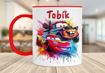 Plastový hrnek Barevná auta