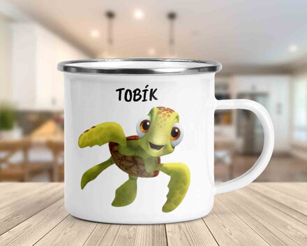 Plecháček s obrázkem a jménem