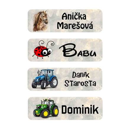 Nažehlovací jmenovka šedá