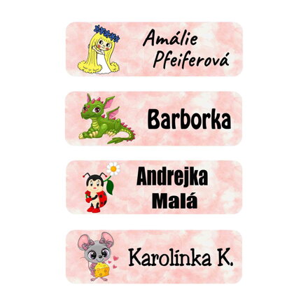 Nažehlovací jmenovka světle růžová