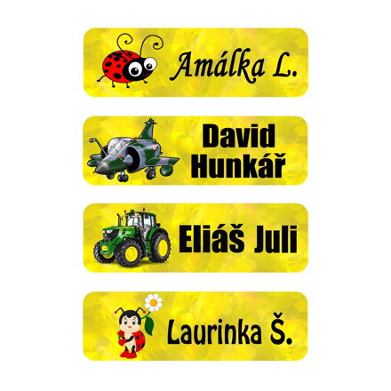 Nažehlovací jmenovka žlutá