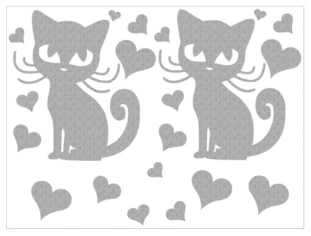 Reflexní arch Kočka se srdíčky