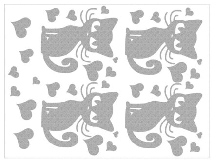 Reflexní arch Kočka se srdíčky 4